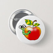 Apple & Worm, terug naar school Ronde Button 5,7 Cm (Voorkant /achterkant)