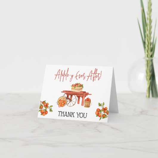 Apple-y Ever After! Bruiloftsfeest  Bedankkaart (Voorkant)