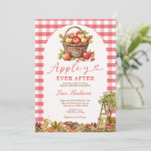Apple-y Ever After Orchard Red Plaid Bridal Shower Kaart (Staand voorkant)