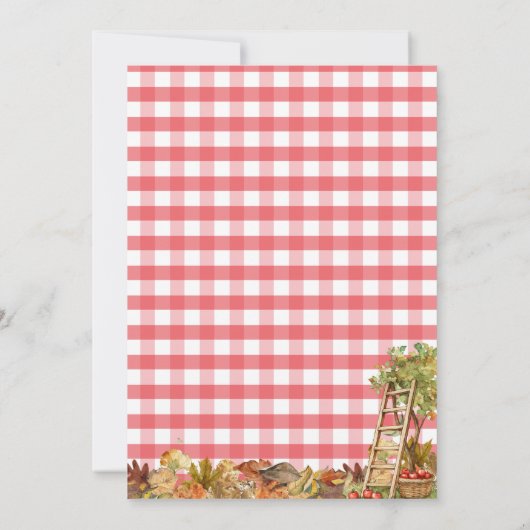 Apple-y Ever After Orchard Red Plaid Bridal Shower Kaart (Achterkant)