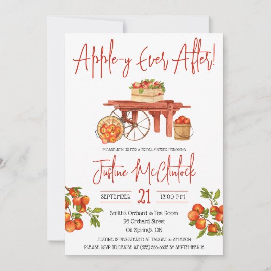 Apple-y Ever After! Vrijgezellenfeest met Apple-th Kaart (Voorkant)