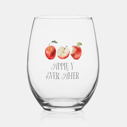 Apple-Y ooit daarna Wijnglas Zonder Voet (Voorkant)