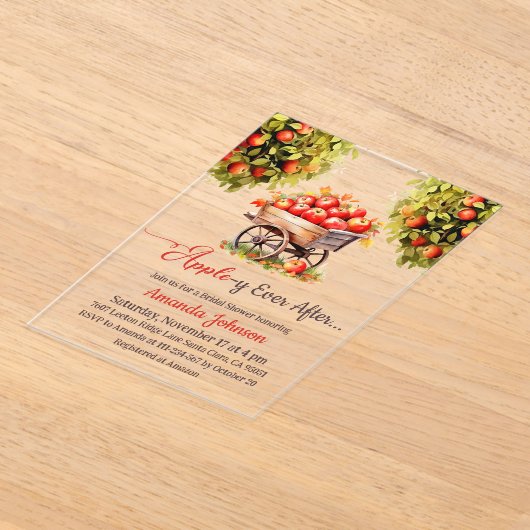 Apple-y ooit na Herfst markt Vrijgezellenfeest Acryl Uitnodigingen (Laagn)