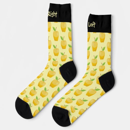 Apple Yellow Pattern Socks Sokken (Links)