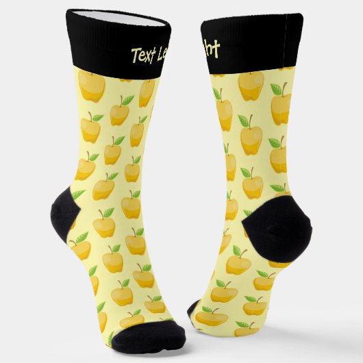 Apple Yellow Pattern Socks Sokken (Gebogen)