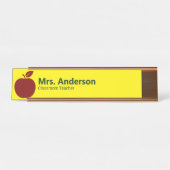 Apple Yellow Teacher's Naam en functie Bureau Naambordje (Voorkant)