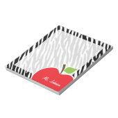 Apple; Zwarte en witte zebrastripes Notitieblok (Linkerzijde)