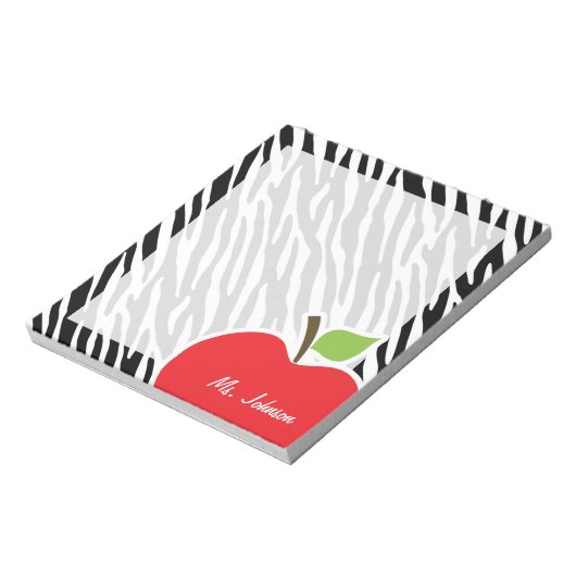 Apple; Zwarte en witte zebrastripes Notitieblok (Linkerzijde)
