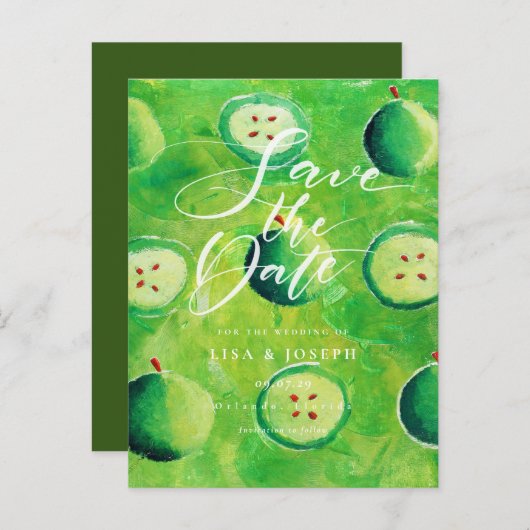 Appleboomgaard Land Save the Date-script Aankondigingskaart (Voorkant / Achterkant)