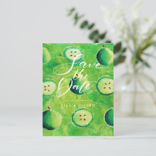 Appleboomgaard Land Save the Date-script Aankondigingskaart (Staand voorkant)