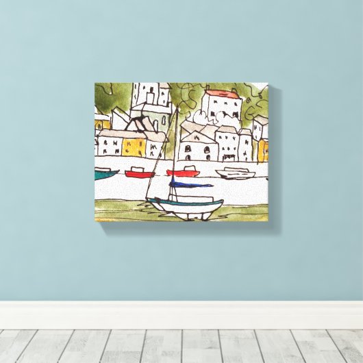 Appledore, Devon.Print op Canvas Afdruk (Insitu (Houten vloer))
