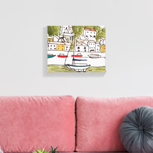 Appledore, Devon.Print op Canvas Afdruk (Insitu (Woonkamer))