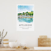 Appledore Watercolor Park Ski Nationale Poster (Keuken)