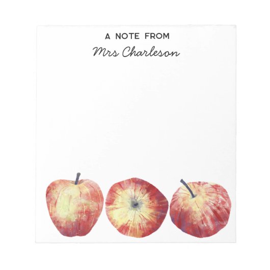 Appleleraar appreciatie gepersonaliseerd notitieblok (Voorkant)