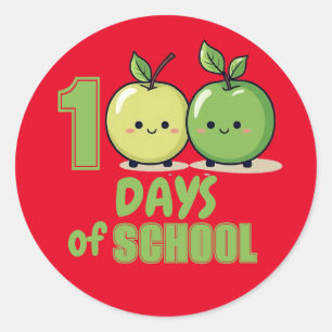 Applelicious 100 Dagen van School Viering Ronde Sticker