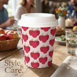 Applepatroon 8oz papieren beker met deksel voor ev