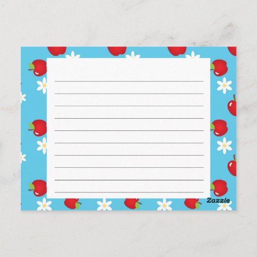 Apples and Daisies Recipe Card Briefkaart (Achterkant)