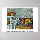 Apples And Fruit Bowl Still Life By Paul Cezanne Poster (Voorkant)
