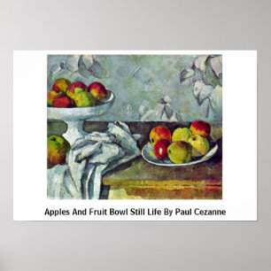 Apples And Fruit Bowl Still Life By Paul Cezanne Poster