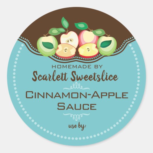 Apples applesauce pie filling fruit canning labels (Voorkant)