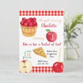 Apples Birthday Invitation, Fall Invitation Kaart (Staand voorkant)