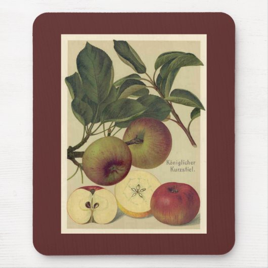 Apples Botanische  Duitse illustratie Muismat (Voorkant)