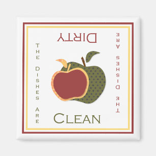 Apples Clean of Dirty Dishwaser Magnet