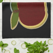Apples Digital Art Black Background Theedoek (Gevouwen)
