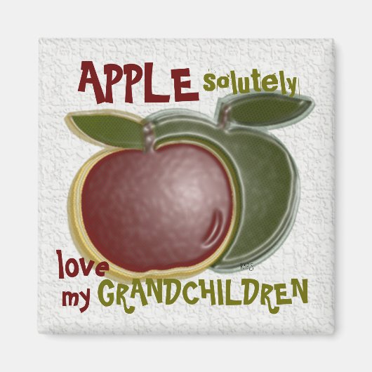 Apples Fruit Love my Grandchildren Magnet (Voorkant)