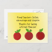 Apples Great Teacher Hartelijk dank Briefkaart (Voorkant / Achterkant)
