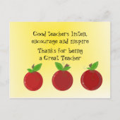Apples Great Teacher Hartelijk dank Briefkaart (Voorkant)