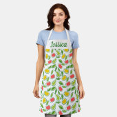 Apples Oranges Pears Fruit Pattern Personalised Schort (Gedragen)