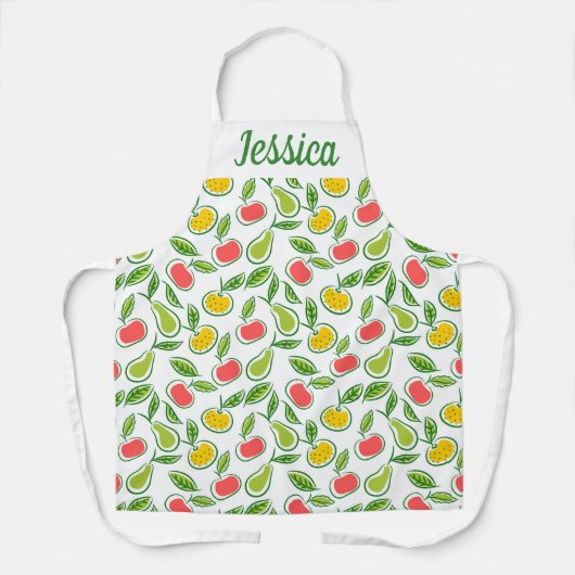 Apples Oranges Pears Fruit Pattern Personalised Schort (Voorkant)