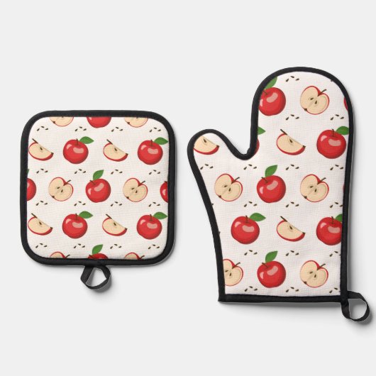 Apples Patroon Ovenwant & Pannenlap Set (Voorkant)