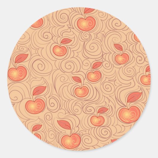Apples Patroon Ronde Sticker (Voorkant)