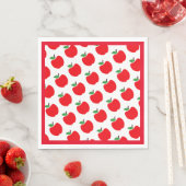 Apples Pattern Red Border Servet (Insitu)
