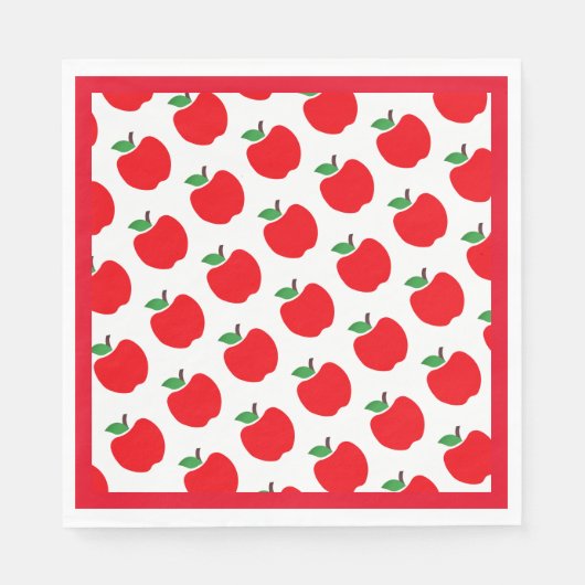 Apples Pattern Red Border Servet (Voorkant)