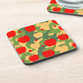 Apples Red Green Camo Coaster Set Bier Onderzetter (Linkerzijde)
