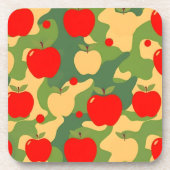 Apples Red Green Camo Coaster Set Bier Onderzetter (Voorkant)