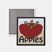 Apples Series 2 vierkante magneet (Voorkant / Achterkant)