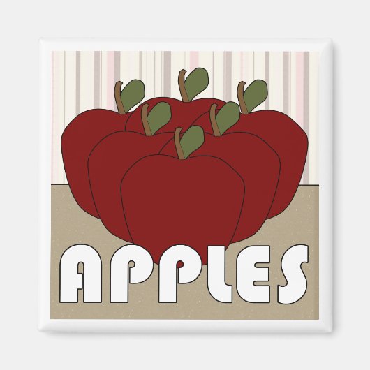 Apples Series 3 vierkante magneet (Voorkant)