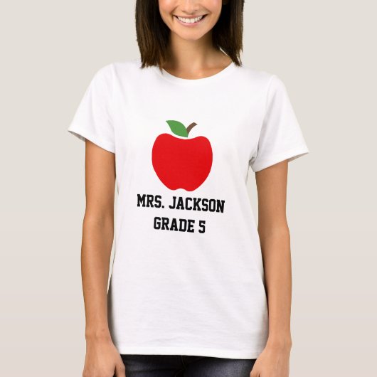 Apples T-Shirt Custom Name and Grade (Voorkant)