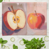 Apples watercolor on textured background theedoek (Gevouwen)