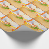 Applesauca met kaneel en oranje lepel cadeaupapier (Hoek)