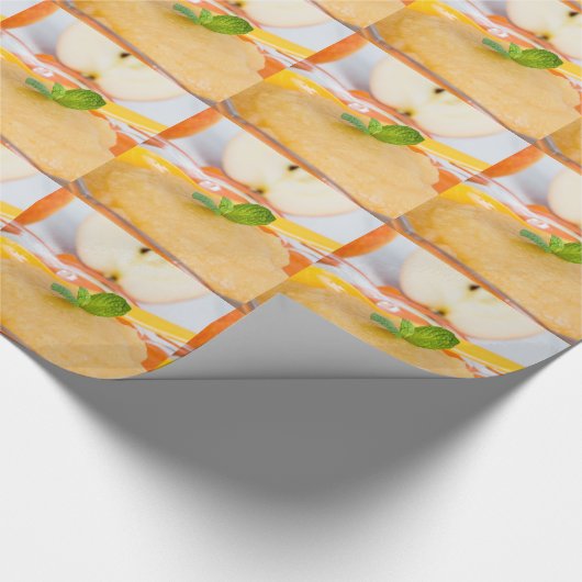 Applesauca met kaneel en oranje lepel cadeaupapier (Hoek)