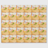 Applesauca met kaneel en oranje lepel cadeaupapier (Vlak)