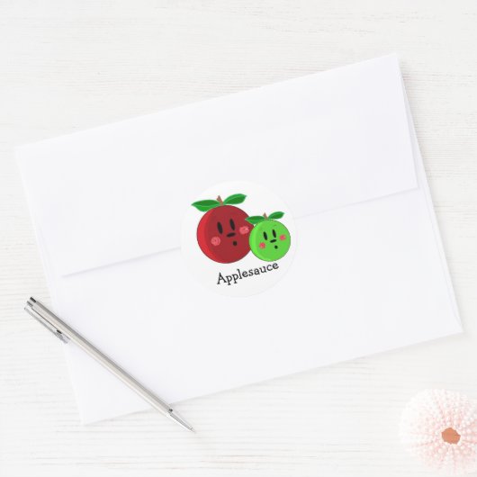 Applesauce Apple Design Ronde Sticker (Envelop)
