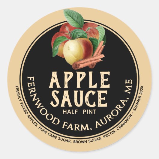 Applesauce Cinnamon Sticks Homemade Jelly Label (Voorkant)
