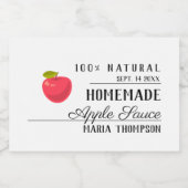 Applesauce zelfgemaakte moderne typografie conserv voedselcontainer etiket (Enkel label)