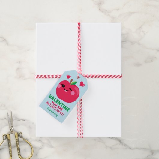Applesaucom Valentijnsdag Gift Labels voor kindere Cadeaulabel (Met Touw)